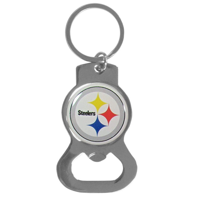 Siskiyou NFL Siskiyou Sports Fan Shop Pittsburgh Steelers Bottle Opener Key Chain One Size White - Image 1